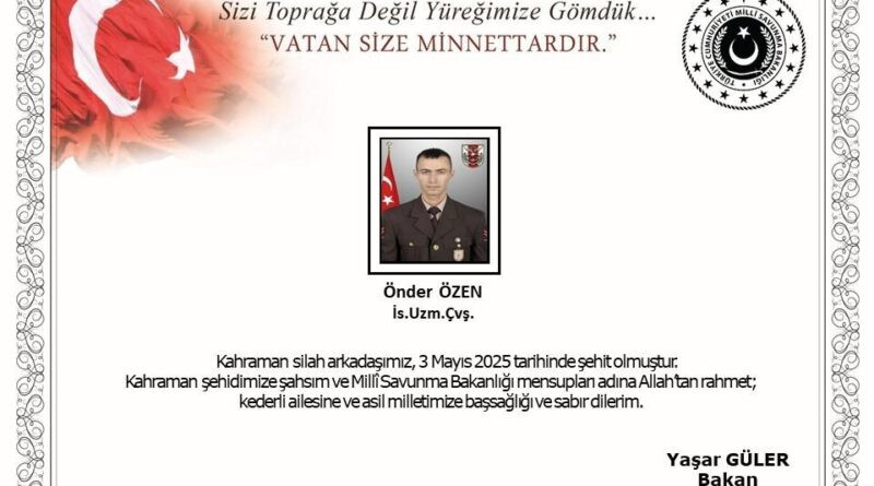 Irak’ın kuzeyinde Pençe Operasyon bölgesinde mayına basarak yaralanan asker şehit oldu 1