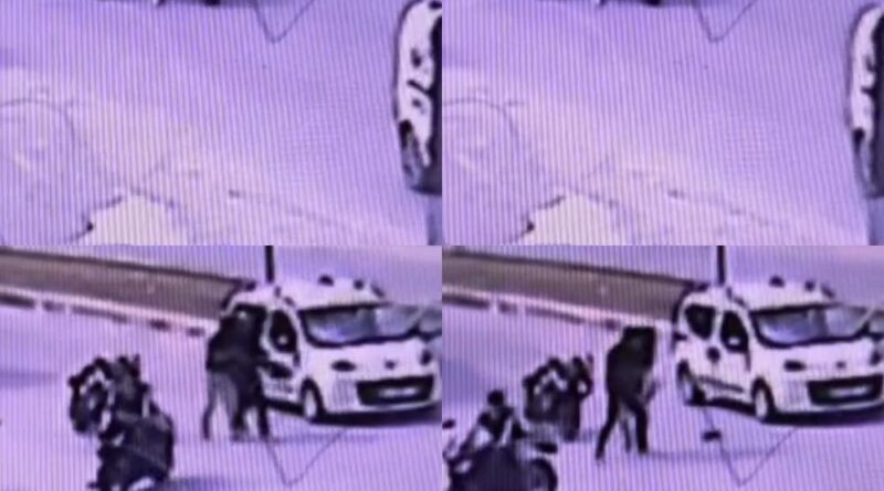 Kaskla tartıştığı sürücünün aracına zarar verdi: O anlar kamerada 1